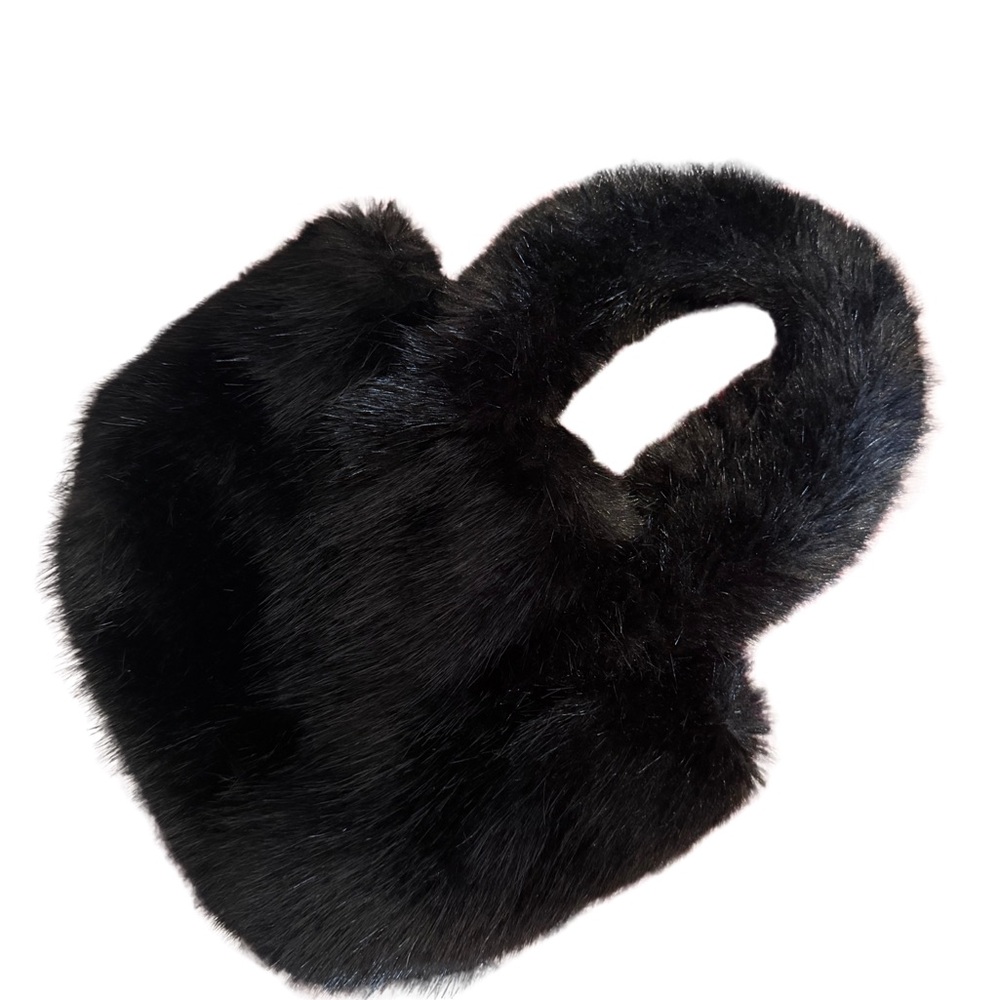 J. Crew Black Faux Fur Tote